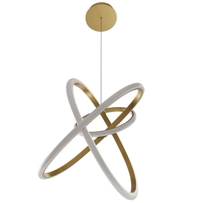 Pendant Light Avenue Lighting HF5023-GL Circa 3-Ring 23"W LED Pendant in Gold Avenue Lighting