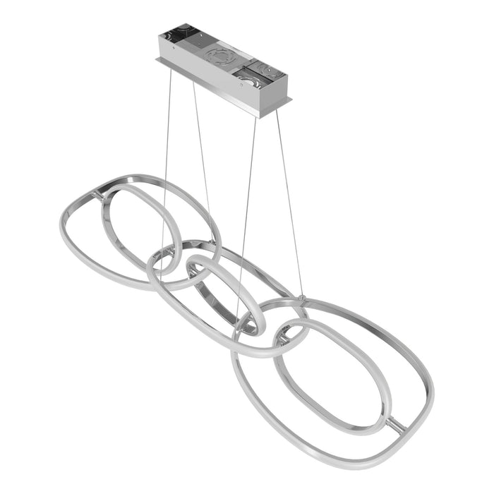 Pendant Light Avenue Lighting HF5025-CH Circa 6-Ring 63"W LED Pendant in Chrome Avenue Lighting