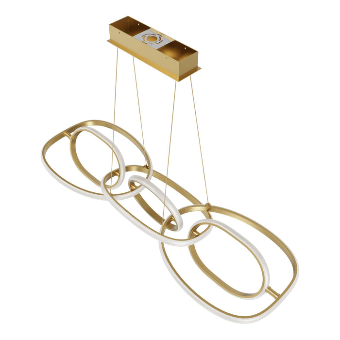 Pendant Light Avenue Lighting HF5025-GL Circa 6-Ring 63"W LED Pendant in Gold Avenue Lighting