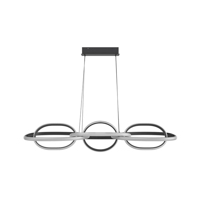 Pendant Light Avenue Lighting HF5025-BK Circa 6-Ring 63"W LED Pendant in Black Avenue Lighting