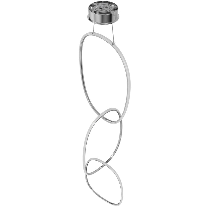 Pendant Light Avenue Lighting HF5026-CH Circa 3-Ring 28"W LED Pendant in Chrome Avenue Lighting