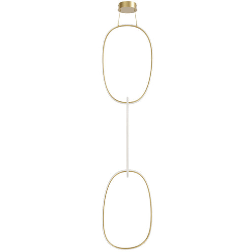 Pendant Light Avenue Lighting HF5026-GL Circa 3-Ring 28"W LED Pendant in Gold Avenue Lighting