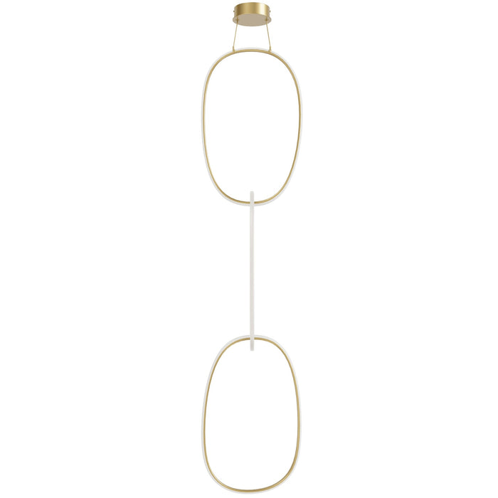 Pendant Light Avenue Lighting HF5026-GL Circa 3-Ring 28"W LED Pendant in Gold Avenue Lighting