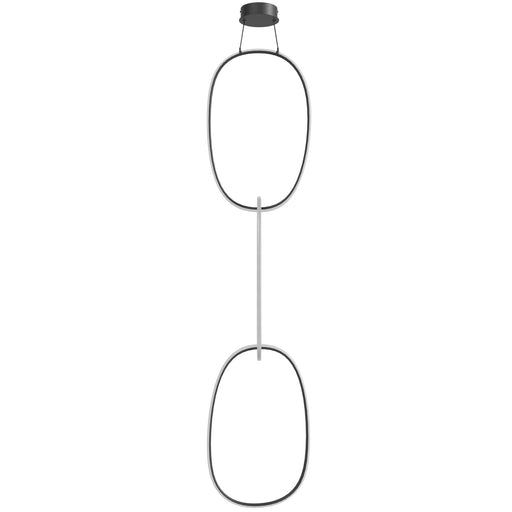 Pendant Light Avenue Lighting HF5026-BK Circa 3-Ring 28"W LED Pendant in Black Avenue Lighting