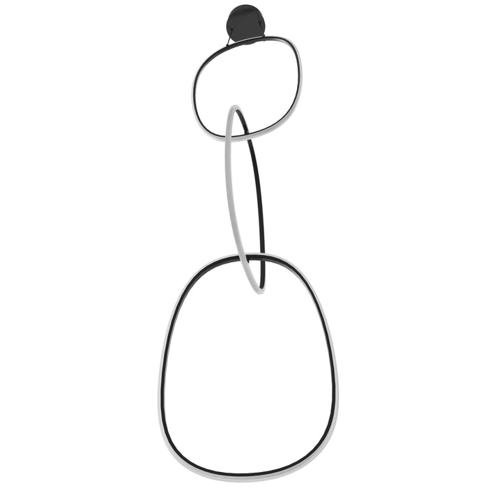 Pendant Light Avenue Lighting HF5026-BK Circa 3-Ring 28"W LED Pendant in Black Avenue Lighting