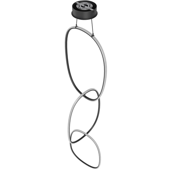 Pendant Light Avenue Lighting HF5026-BK Circa 3-Ring 28"W LED Pendant in Black Avenue Lighting