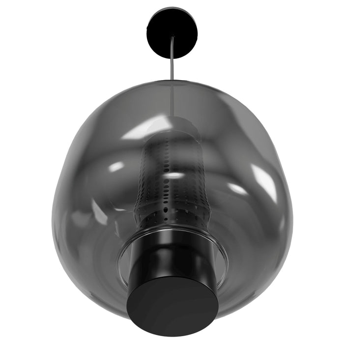 Pendant Light Avenue Lighting HF7812-GM Cosmopolitan 11"W Pendant in Gunmetal/Smoked Glass in Gun Metal Avenue Lighting