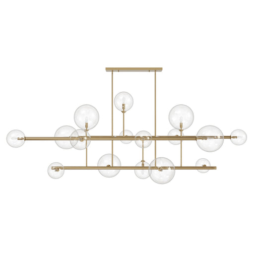 Chandelier Avenue Lighting HF4216-AB Delilah 16-Light 84"W Chandelier in Aged Brass/Clear Glass Avenue Lighting