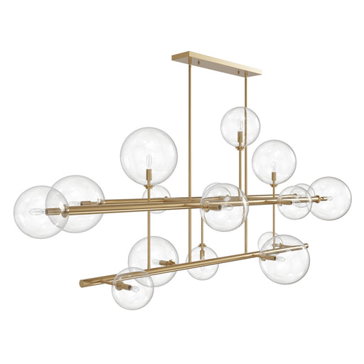 Chandelier Avenue Lighting HF4216-AB Delilah 16-Light 84"W Chandelier in Aged Brass/Clear Glass Avenue Lighting