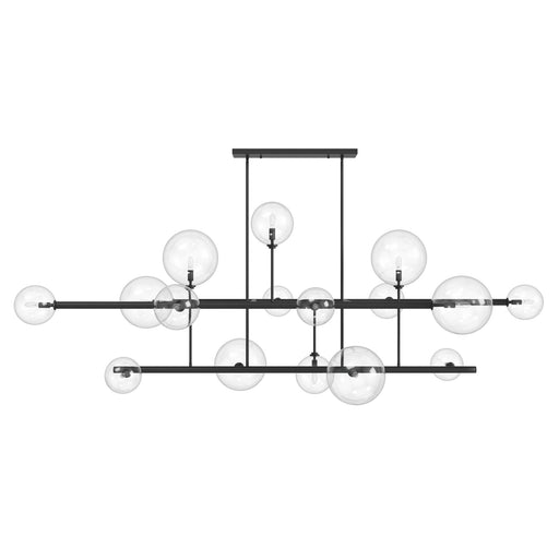 Chandelier Avenue Lighting HF4216-BK Delilah 16-Light 84"W Chandelier in Black/Clear Glass Avenue Lighting