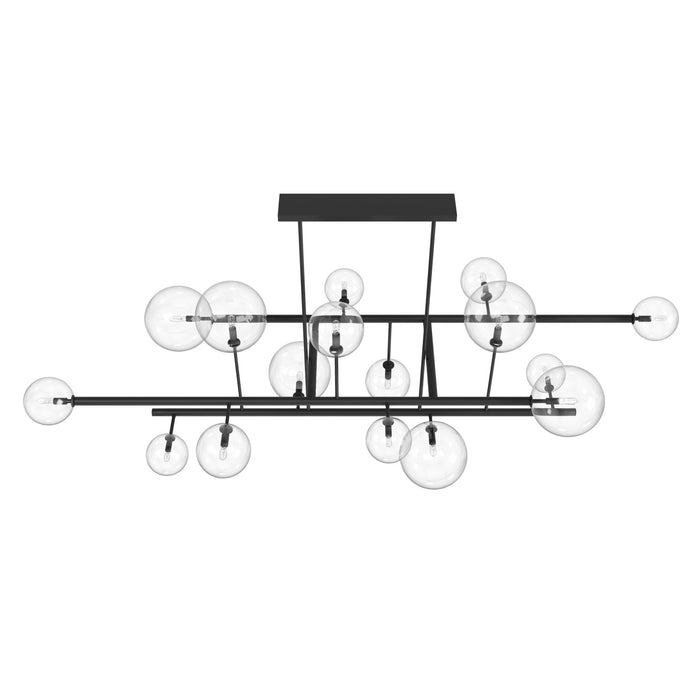 Chandelier Avenue Lighting HF4216-BK Delilah 16-Light 84"W Chandelier in Black/Clear Glass Avenue Lighting