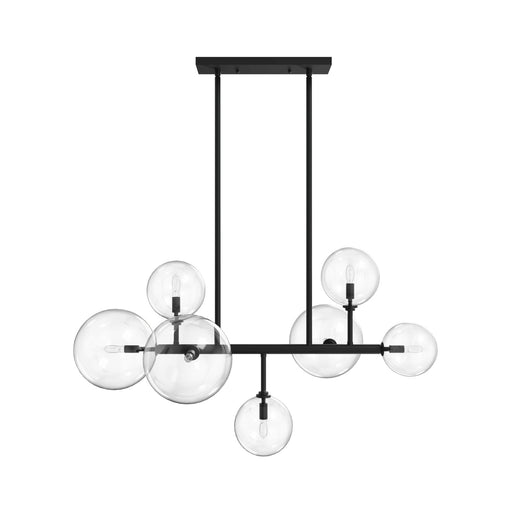 Chandelier Avenue Lighting HF4207-BK Delilah 7-Light 40"W Chandelier in Black/Clear Glass Avenue Lighting