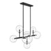 Chandelier Avenue Lighting HF4207-BK Delilah 7-Light 40"W Chandelier in Black/Clear Glass Avenue Lighting