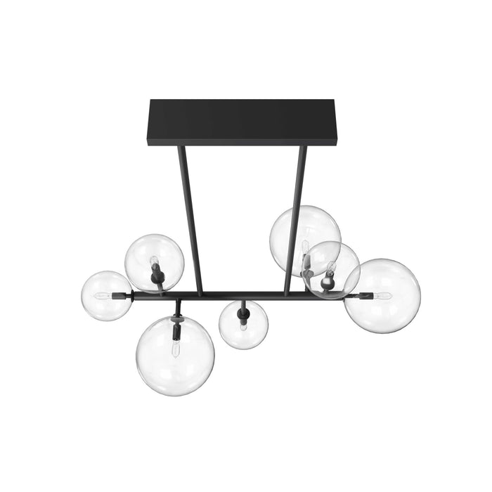 Chandelier Avenue Lighting HF4207-BK Delilah 7-Light 40"W Chandelier in Black/Clear Glass Avenue Lighting