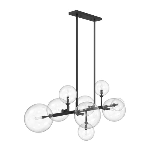 Chandelier Avenue Lighting HF4209-BK Delilah 9-Light 51"W Chandelier in Black/Clear Glass Avenue Lighting