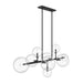 Chandelier Avenue Lighting HF4209-BK Delilah 9-Light 51"W Chandelier in Black/Clear Glass Avenue Lighting