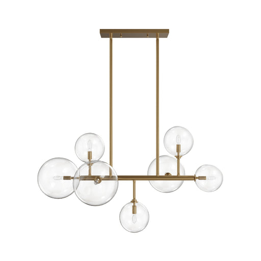 Chandelier Avenue Lighting HF4207-AB Delilah 7-Light 40"W Chandelier in Aged Brass/Clear Glass Avenue Lighting