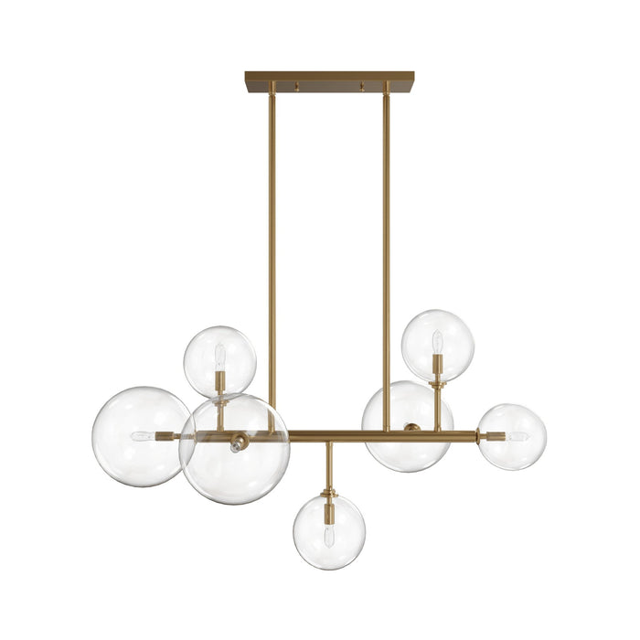 Chandelier Avenue Lighting HF4207-AB Delilah 7-Light 40"W Chandelier in Aged Brass/Clear Glass Avenue Lighting