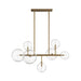 Chandelier Avenue Lighting HF4207-AB Delilah 7-Light 40"W Chandelier in Aged Brass/Clear Glass Avenue Lighting
