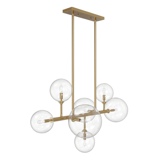 Chandelier Avenue Lighting HF4207-AB Delilah 7-Light 40"W Chandelier in Aged Brass/Clear Glass Avenue Lighting