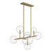 Chandelier Avenue Lighting HF4207-AB Delilah 7-Light 40"W Chandelier in Aged Brass/Clear Glass Avenue Lighting