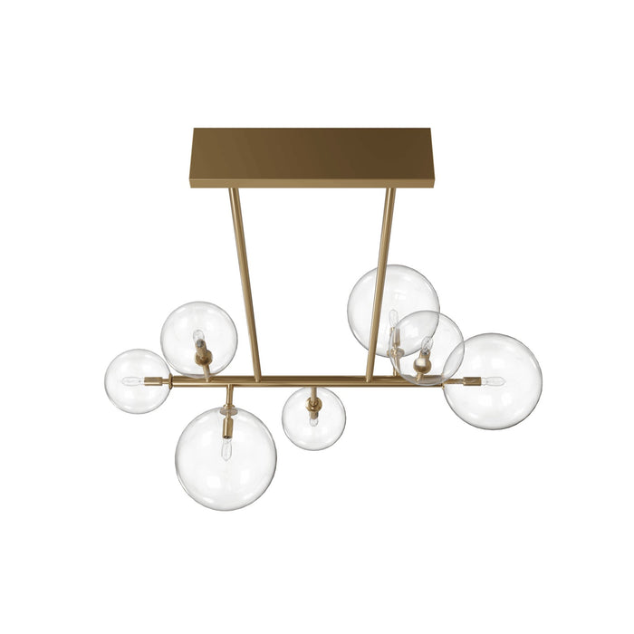 Chandelier Avenue Lighting HF4207-AB Delilah 7-Light 40"W Chandelier in Aged Brass/Clear Glass Avenue Lighting