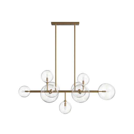 Chandelier Avenue Lighting HF4209-AB Delilah 9-Light 51"W Chandelier in Aged Brass/Clear Glass Avenue Lighting