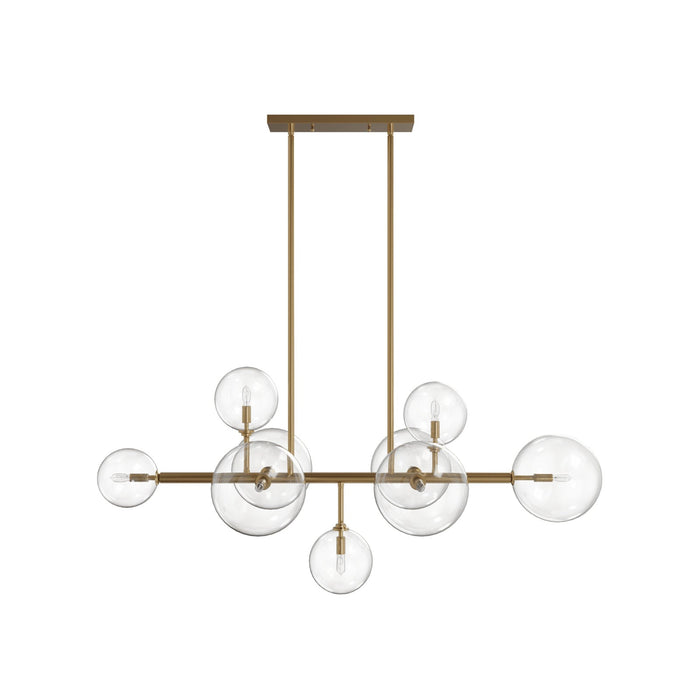 Chandelier Avenue Lighting HF4209-AB Delilah 9-Light 51"W Chandelier in Aged Brass/Clear Glass Avenue Lighting