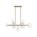 Chandelier Avenue Lighting HF4209-AB Delilah 9-Light 51"W Chandelier in Aged Brass/Clear Glass Avenue Lighting