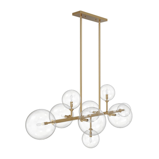 Chandelier Avenue Lighting HF4209-AB Delilah 9-Light 51"W Chandelier in Aged Brass/Clear Glass Avenue Lighting