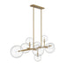 Chandelier Avenue Lighting HF4209-AB Delilah 9-Light 51"W Chandelier in Aged Brass/Clear Glass Avenue Lighting