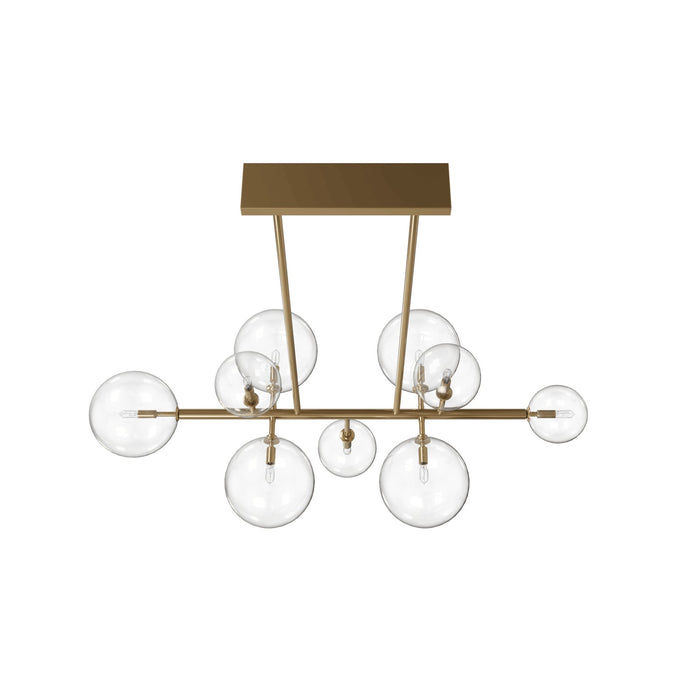 Chandelier Avenue Lighting HF4209-AB Delilah 9-Light 51"W Chandelier in Aged Brass/Clear Glass Avenue Lighting