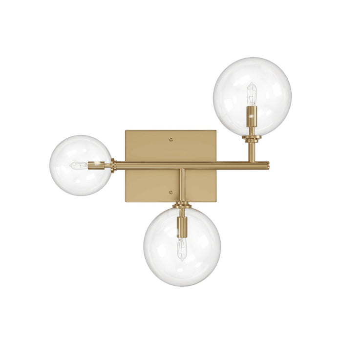 Wall Sconce Avenue Lighting HF4203-AB Delilah 3-Light 18"W Wall Sconce in Aged Brass/Clear Glass Avenue Lighting