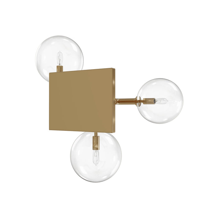 Wall Sconce Avenue Lighting HF4203-AB Delilah 3-Light 18"W Wall Sconce in Aged Brass/Clear Glass Avenue Lighting