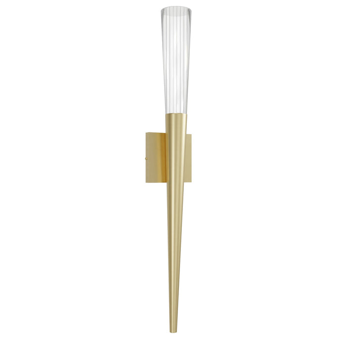 Wall Sconce Avenue Lighting HF3080-BB Encino 32"H LED Wall Sconce in Brushed Brass/Clear Ribbed Crystal Avenue Lighting