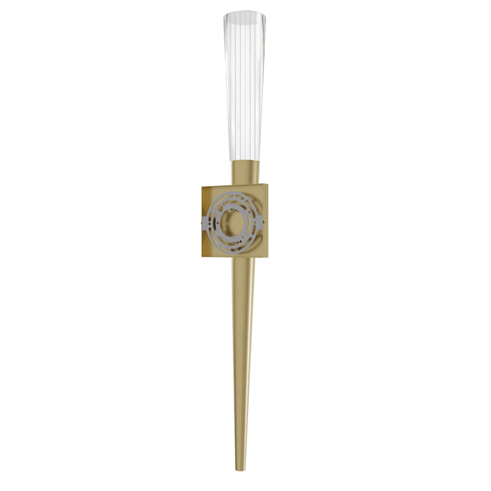 Wall Sconce Avenue Lighting HF3080-BB Encino 32"H LED Wall Sconce in Brushed Brass/Clear Ribbed Crystal Avenue Lighting