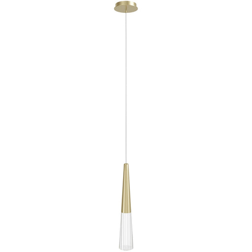 Pendant Light Avenue Lighting HF7701-BB Encino 4"W Cone Shape Pendant in Brushed Brass Avenue Lighting