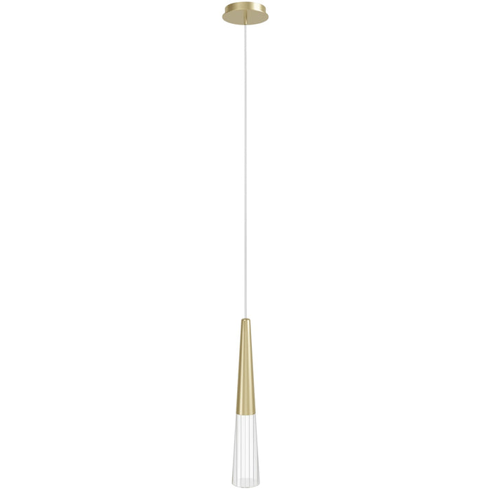 Pendant Light Avenue Lighting HF7701-BB Encino 4"W Cone Shape Pendant in Brushed Brass Avenue Lighting