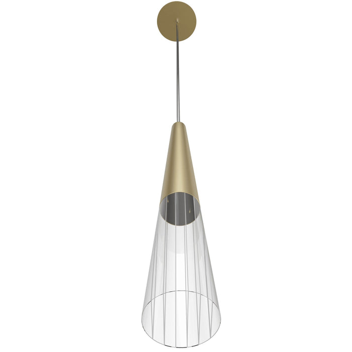 Pendant Light Avenue Lighting HF7701-BB Encino 4"W Cone Shape Pendant in Brushed Brass Avenue Lighting