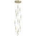 Multi-Light Pendant Avenue Lighting HF7713-BB Encino 13-Light 22"W Cone Shape Pendant in Brushed Brass Avenue Lighting