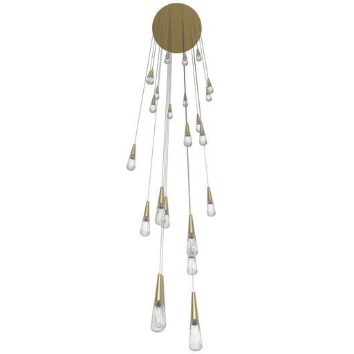 Multi-Light Pendant Avenue Lighting HF7725-BB Encino 25-Light 30"W Cone Shape Pendant in Brushed Brass Avenue Lighting