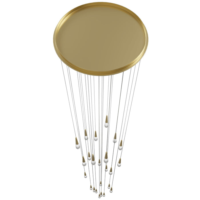 Multi-Light Pendant Avenue Lighting HF7725-BB Encino 25-Light 30"W Cone Shape Pendant in Brushed Brass Avenue Lighting