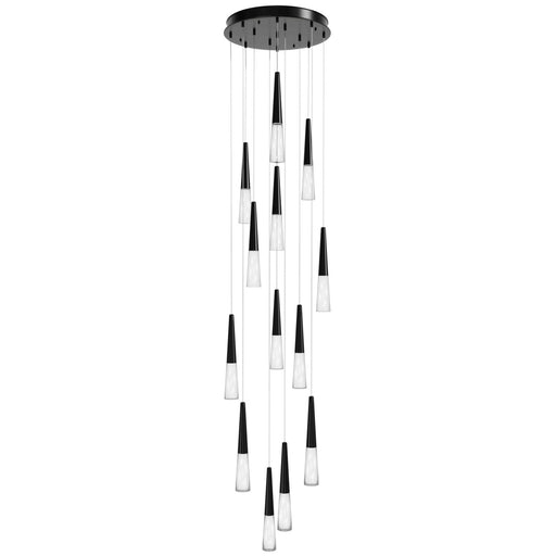 Multi-Light Pendant Avenue Lighting HF7713-GM Encino 13-Light 22"W Cone Shape Pendant in Gunmetal in Gun Metal Avenue Lighting