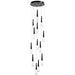 Multi-Light Pendant Avenue Lighting HF7713-GM Encino 13-Light 22"W Cone Shape Pendant in Gunmetal in Gun Metal Avenue Lighting