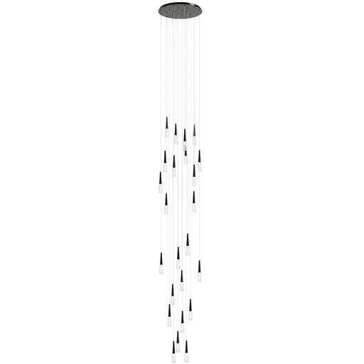 Multi-Light Pendant Avenue Lighting HF7725-GM Encino 25-Light 30"W Cone Shape Pendant in Gunmetal in Gun Metal Avenue Lighting