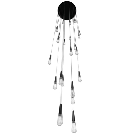 Multi-Light Pendant Avenue Lighting HF7725-GM Encino 25-Light 30"W Cone Shape Pendant in Gunmetal in Gun Metal Avenue Lighting