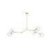 Chandelier Avenue Lighting HF8085-BB Fairfax Ave. 66"W 5-Light Chandelier in Brushed Brass/Clear Glass Avenue Lighting