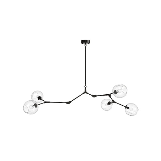 Chandelier Avenue Lighting HF8085-DBZ Fairfax Ave. 66"W 5-Light Chandelier in Dark Bronze/Clear Glass Avenue Lighting