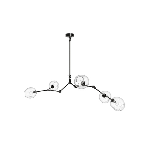 Chandelier Avenue Lighting HF8085-DBZ Fairfax Ave. 66"W 5-Light Chandelier in Dark Bronze/Clear Glass Avenue Lighting