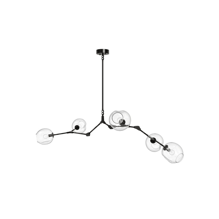 Chandelier Avenue Lighting HF8085-DBZ Fairfax Ave. 66"W 5-Light Chandelier in Dark Bronze/Clear Glass Avenue Lighting